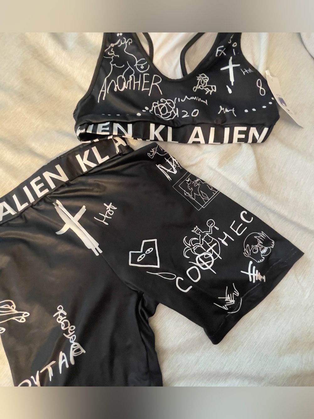 Black Bike Shorts - Graphic Women's Activewear